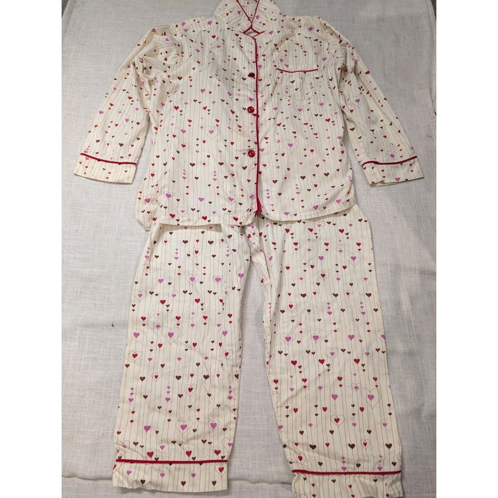 BedHead Heartstrings Classic 2-piece Pajama Fine Cotton Size Large Women's